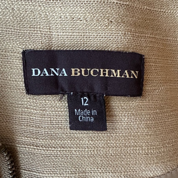 Dana Buchman Linen Blend Zip-Front Camel Blazer - Picture 3 of 8